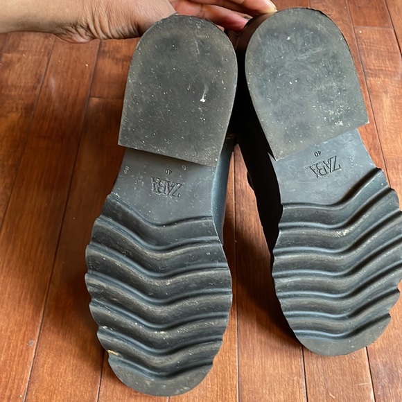 Zara Genuine Leather Lace up Combat Boots- 10M - EUC - Picture 4 of 4